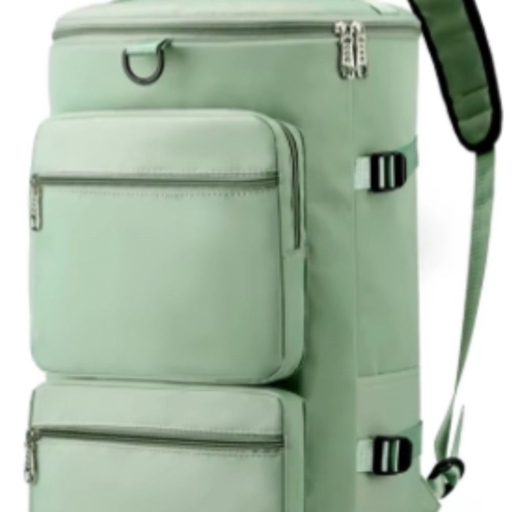 Backpack for unisex green and grey color
